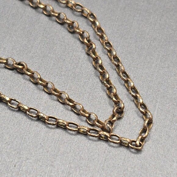 Victorian 12K Gold Filled Heart Locket Necklace Old Mine Cut Blue Paste Stones - Picture 12 of 16